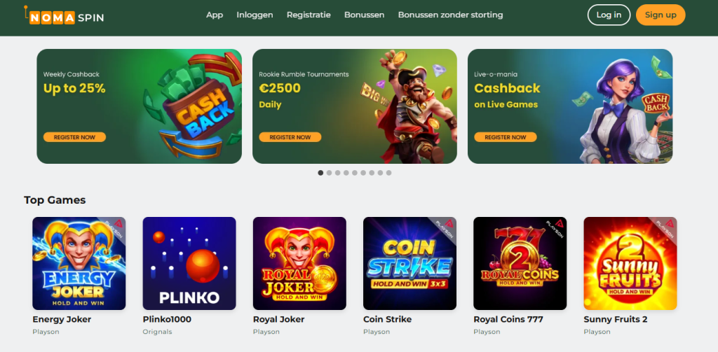 noma spin no deposit casino bonus