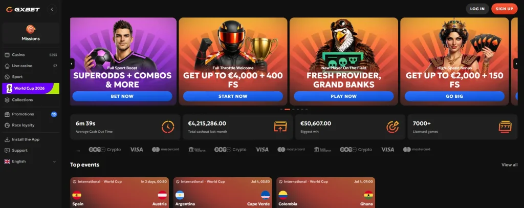 GxBet no deposit bonus casino